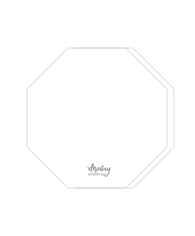 Octagon Card Base - WHITE, 5 pcs
