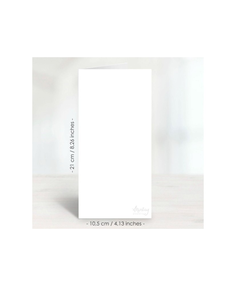Greeting Card Base, 10,5 x 21 cm - WHITE, 10 pcs
